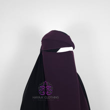 Load image into Gallery viewer, Single Layer Flap Niqab - Plum
