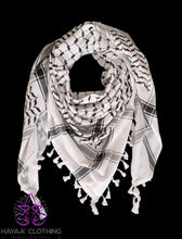 Load image into Gallery viewer, Original Hirbawi Kufiya / Keffiyeh | Palestinian Scarf - Traditional black and white
