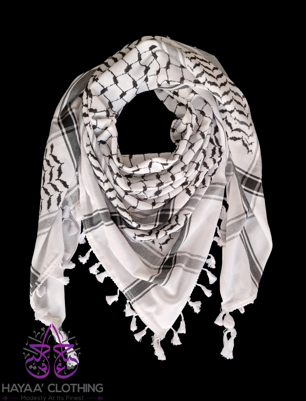 Original Hirbawi Kufiya / Keffiyeh | Palestinian Scarf - Traditional black and white