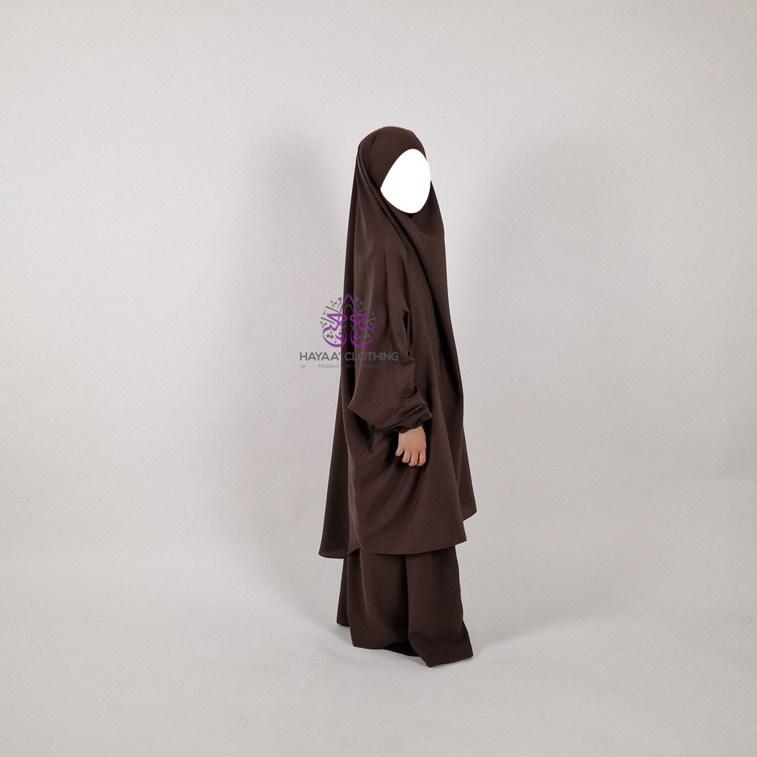 Jilbab Zaynab (girls) 2 Piece - Mocha