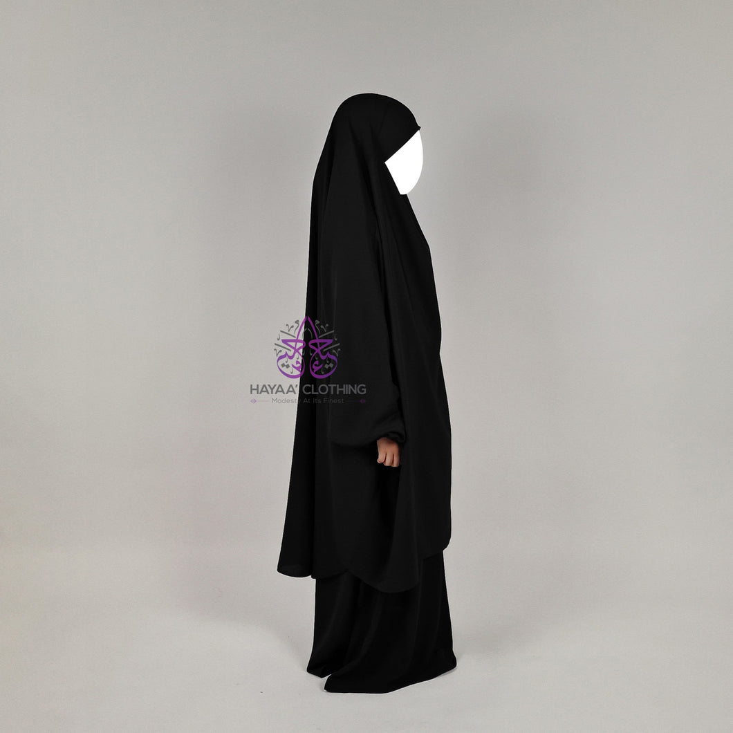 Jilbab Zaynab (girls) 2 Piece - Black