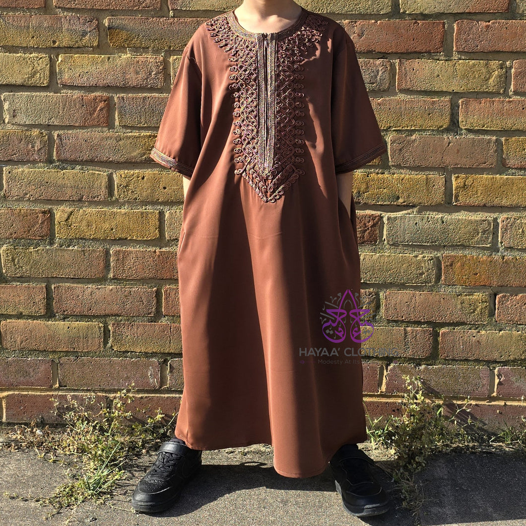 Al-Maghreb Inspired Boys Thobe - Brown