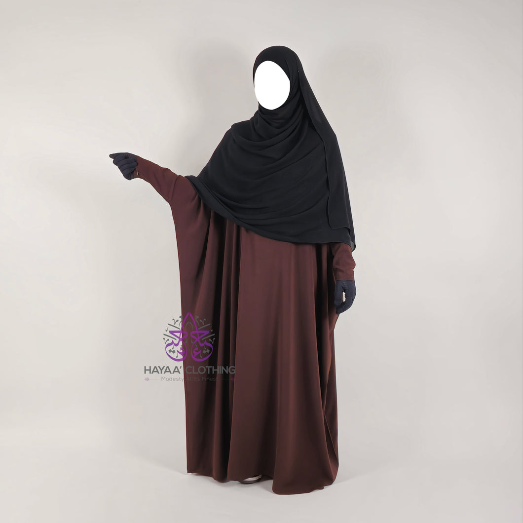 Batwing Abaya - Dark Brown | Wudu & Nursing Friendly