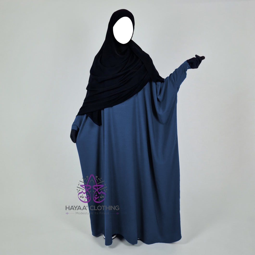 Batwing Abaya - Denim Blue | Wudu & Nursing Friendly