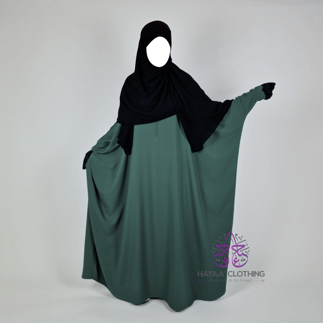 Batwing Abaya - Dark Sage | Wudu & Nursing Friendly