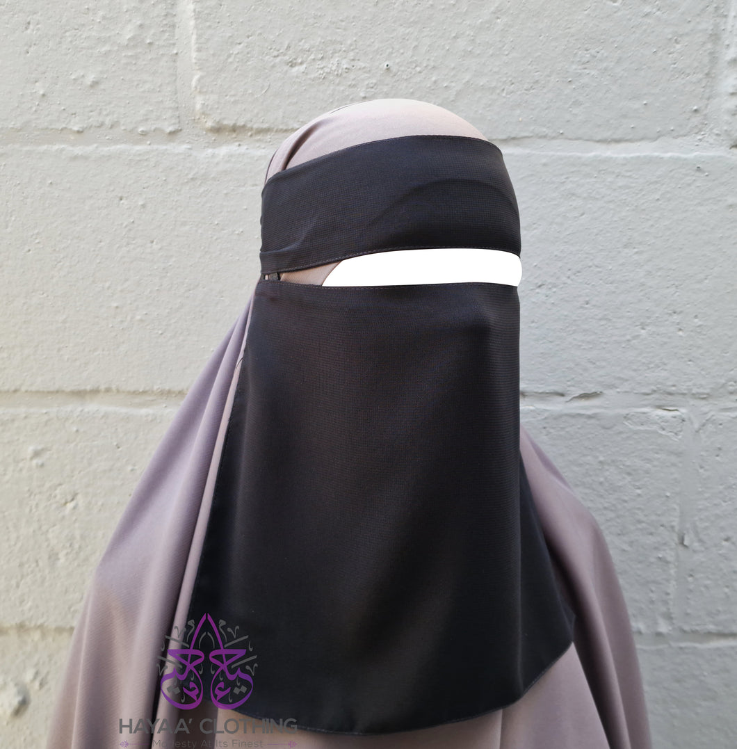 Short Single Layer Niqab Elastic Sides 10