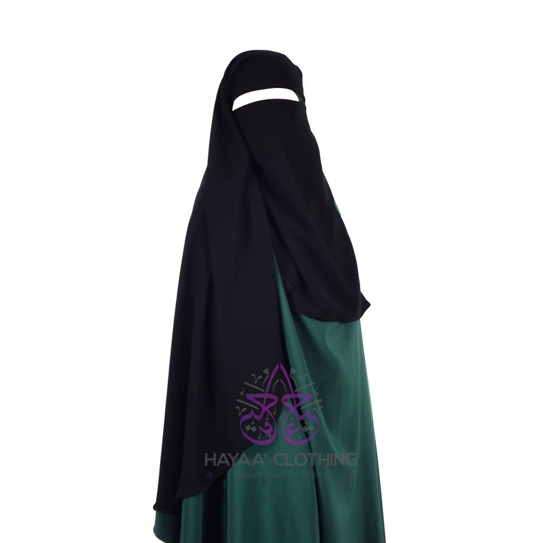 Double Layer Niqab - Black