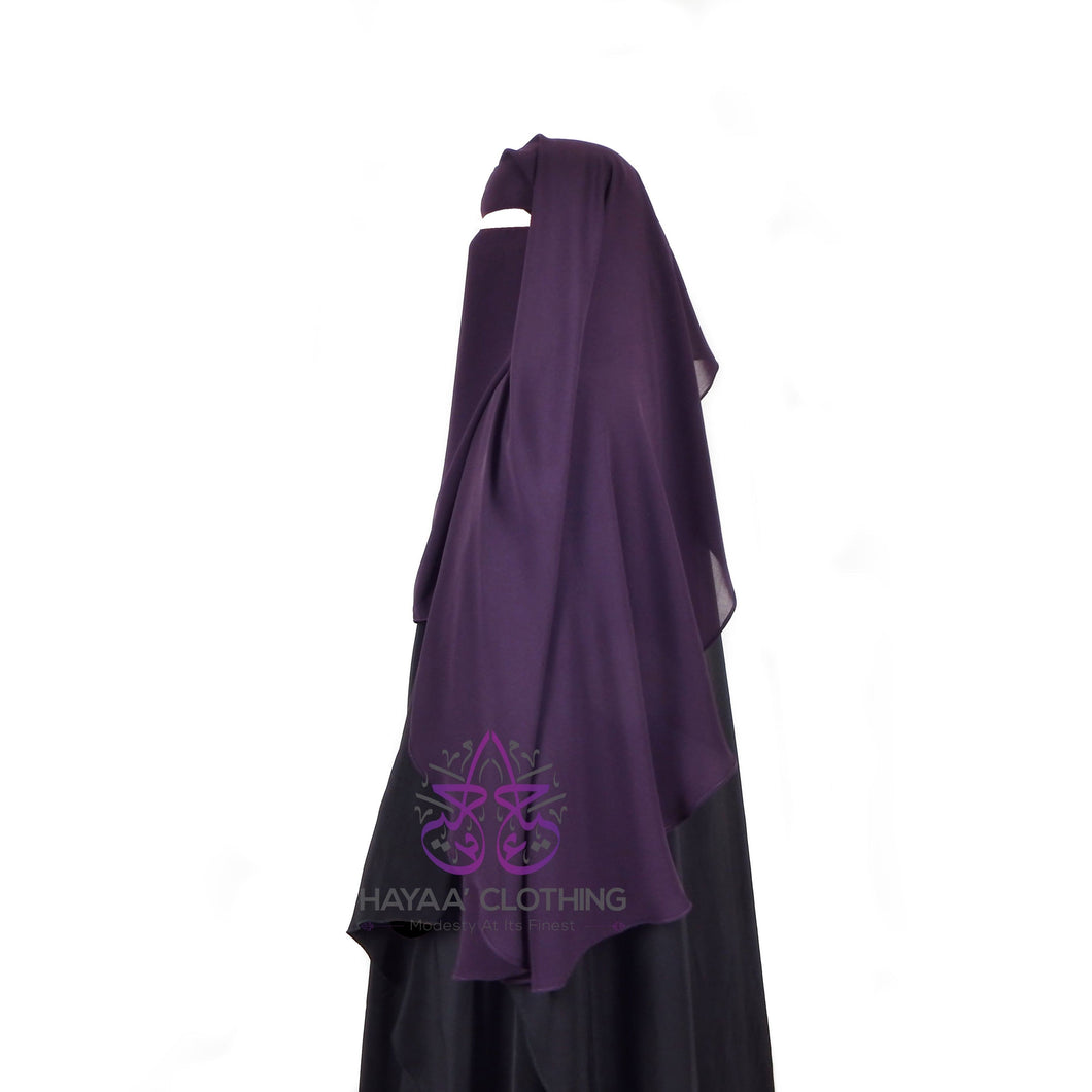 Double Layer Niqab - Plum