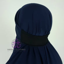 Load image into Gallery viewer, Jilbab Aa&#39;isha 2 Piece | Elasticated headband - Navy
