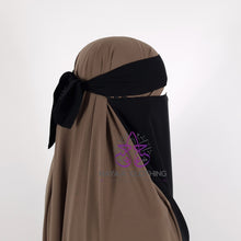 Load image into Gallery viewer, Single Layer Niqab Elastic Sides 20&quot; - Black
