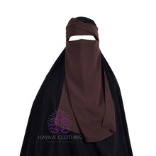 Load image into Gallery viewer, Single Layer Flap Niqab - Brown
