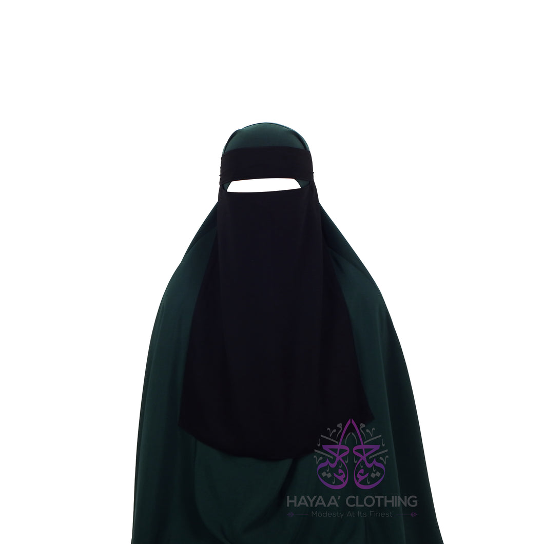 Single Layer Niqab - Black